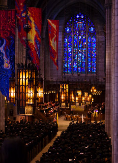 chapel full of graduates