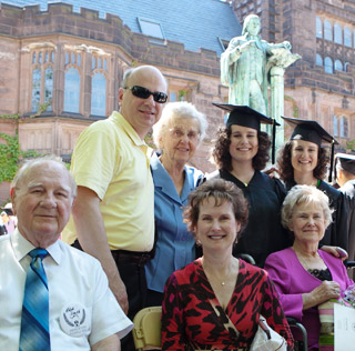 families gathering with students
