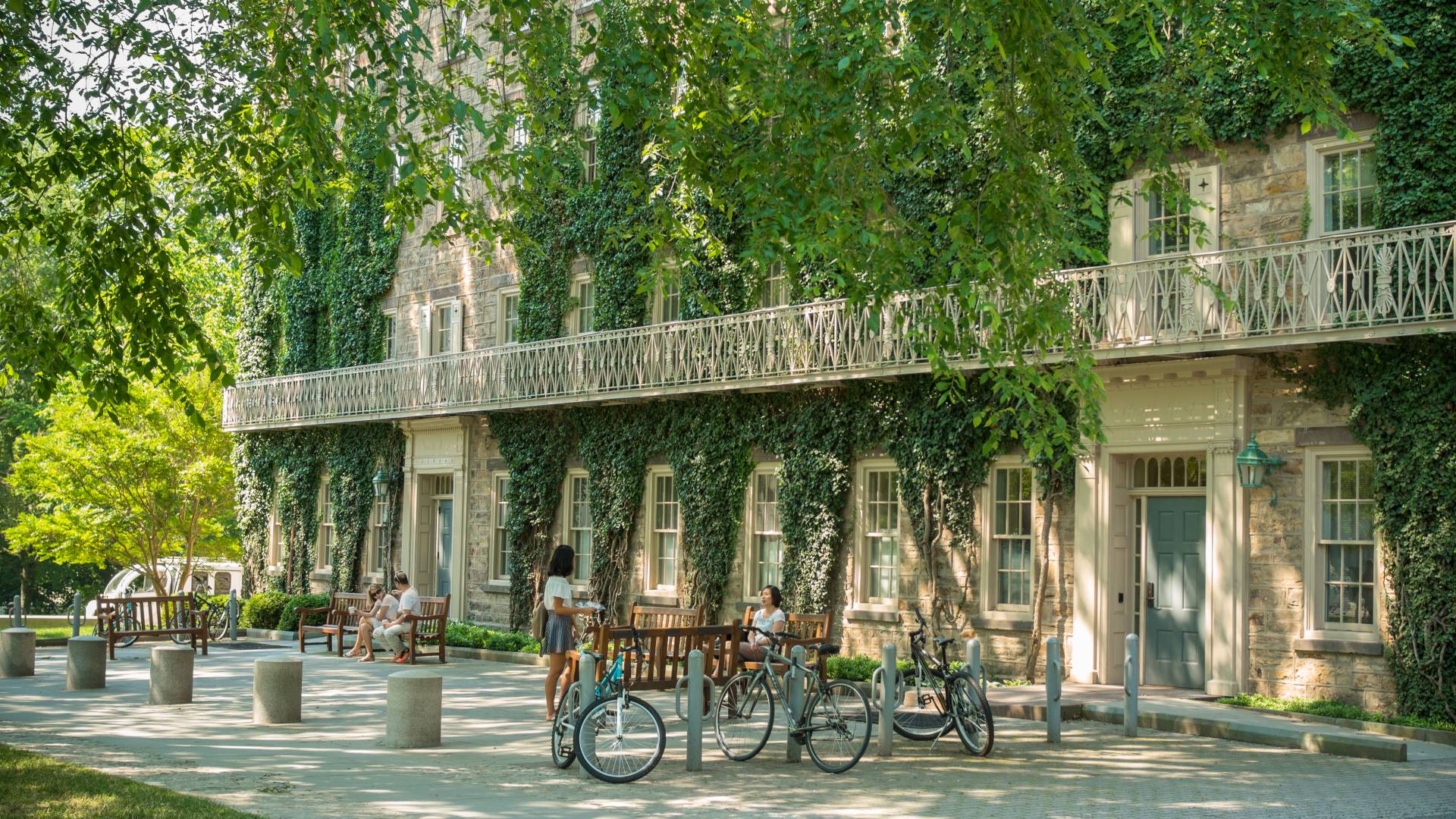 Bikes parked outside of Morrison Hall