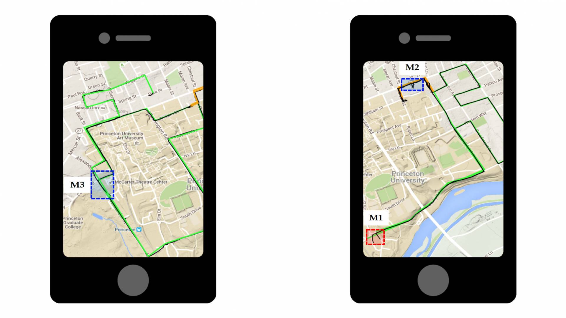 Cell phone map graphic