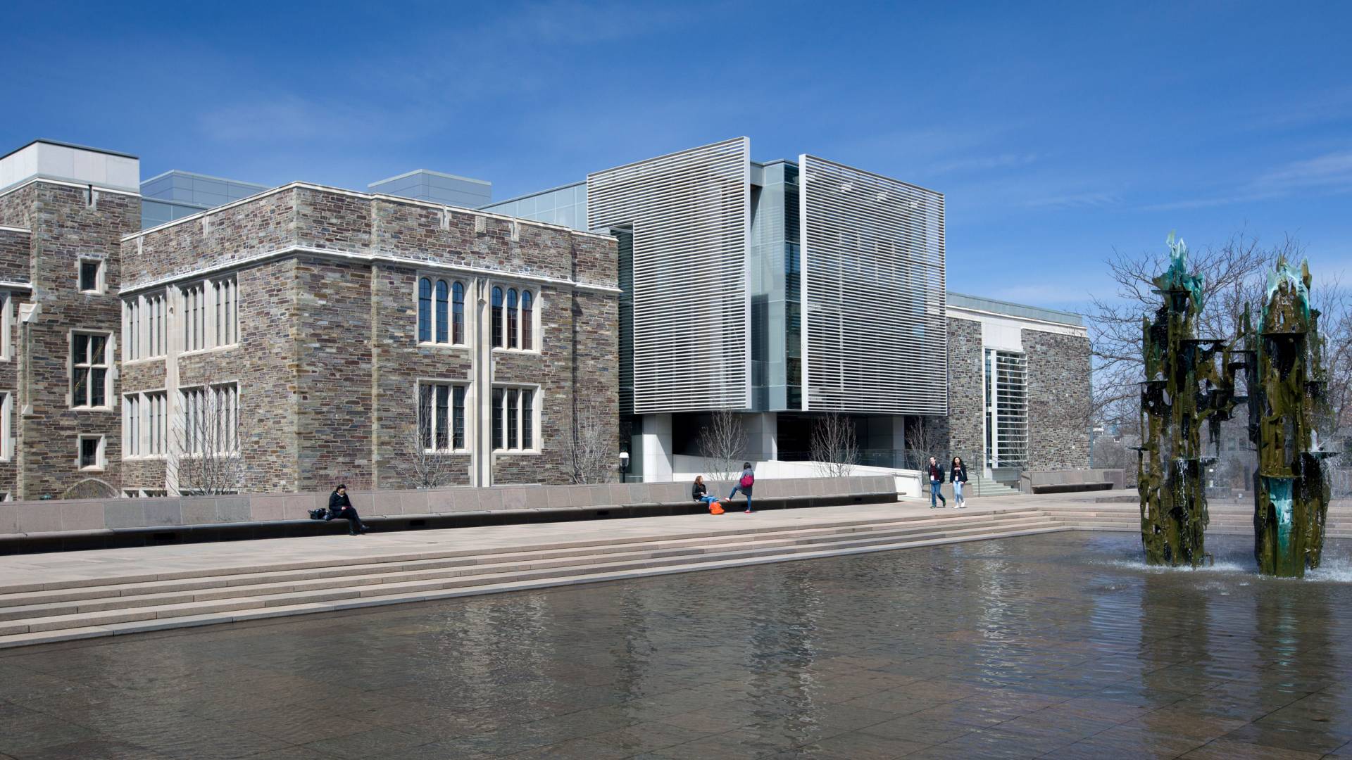 The Julis Romo Rabinowitz and Louis A. Simpson International buildings from scudder plaza