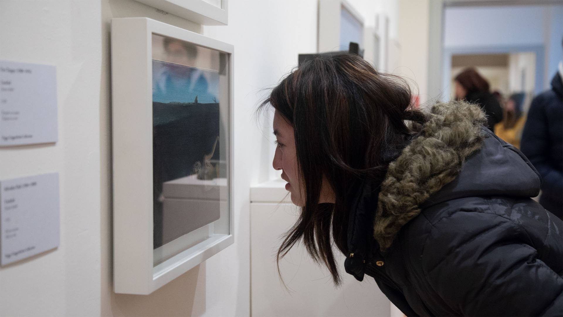 Student looking at art at Peggy Guggenheim Collection in Venice