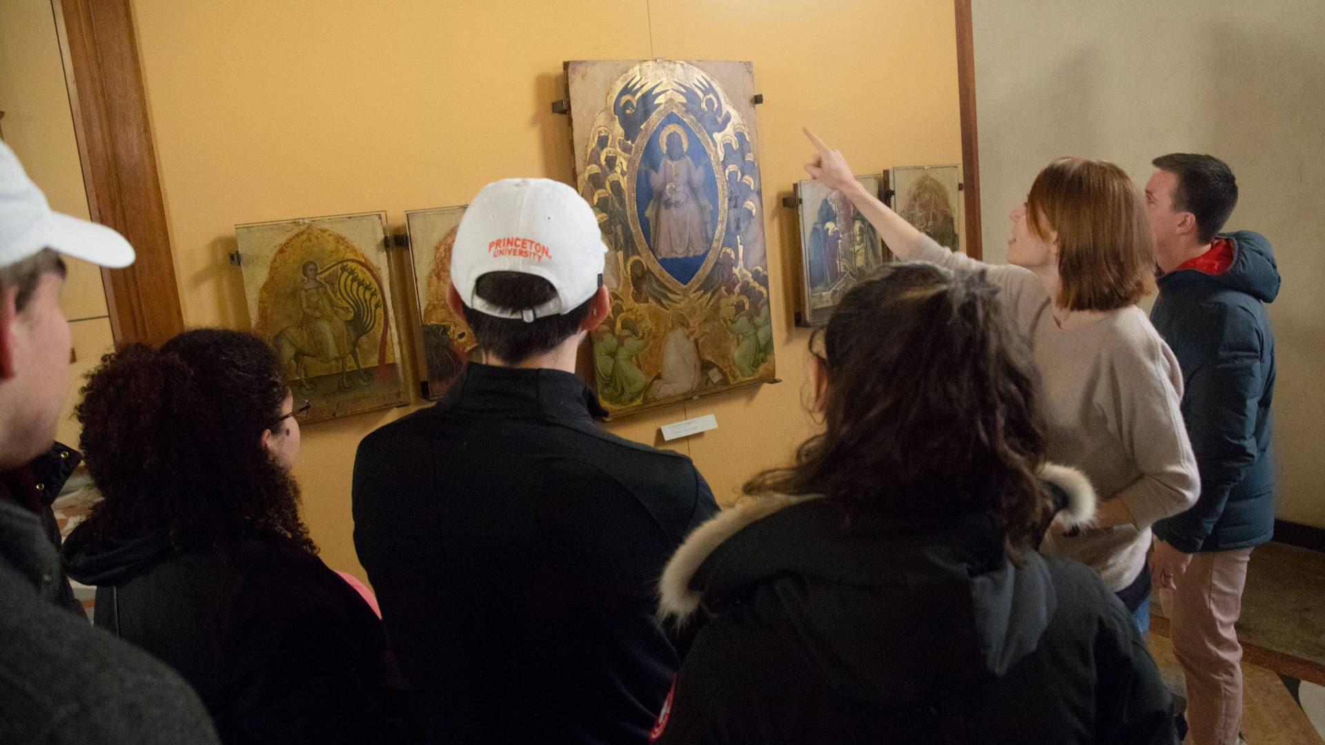 Jamie Reuland with students in Gallerie dell'Accademia in Venice