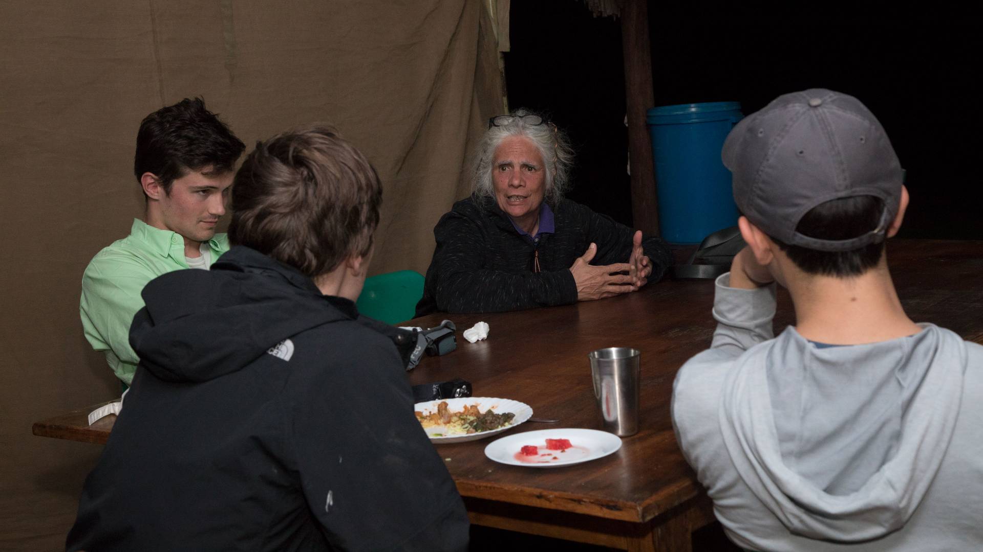 Janet Monge speaking to students at Mpala