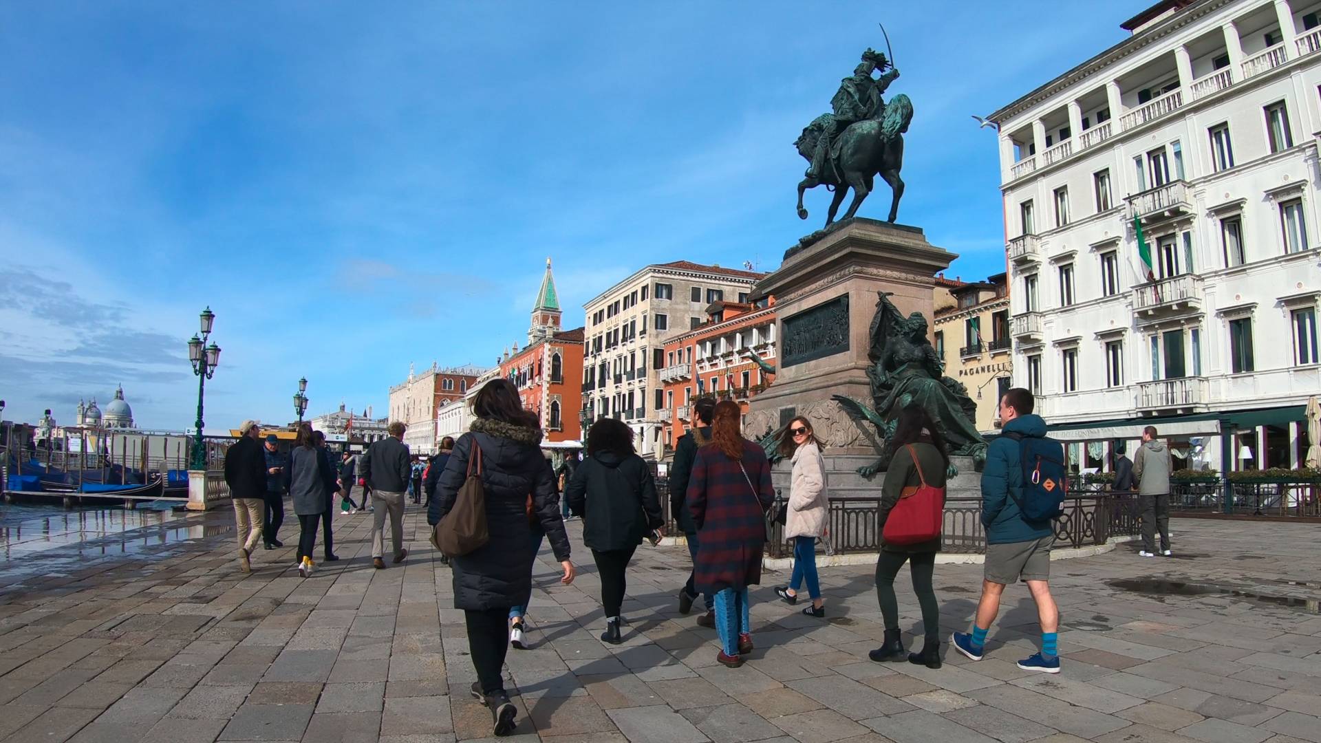 Students walking through Venice