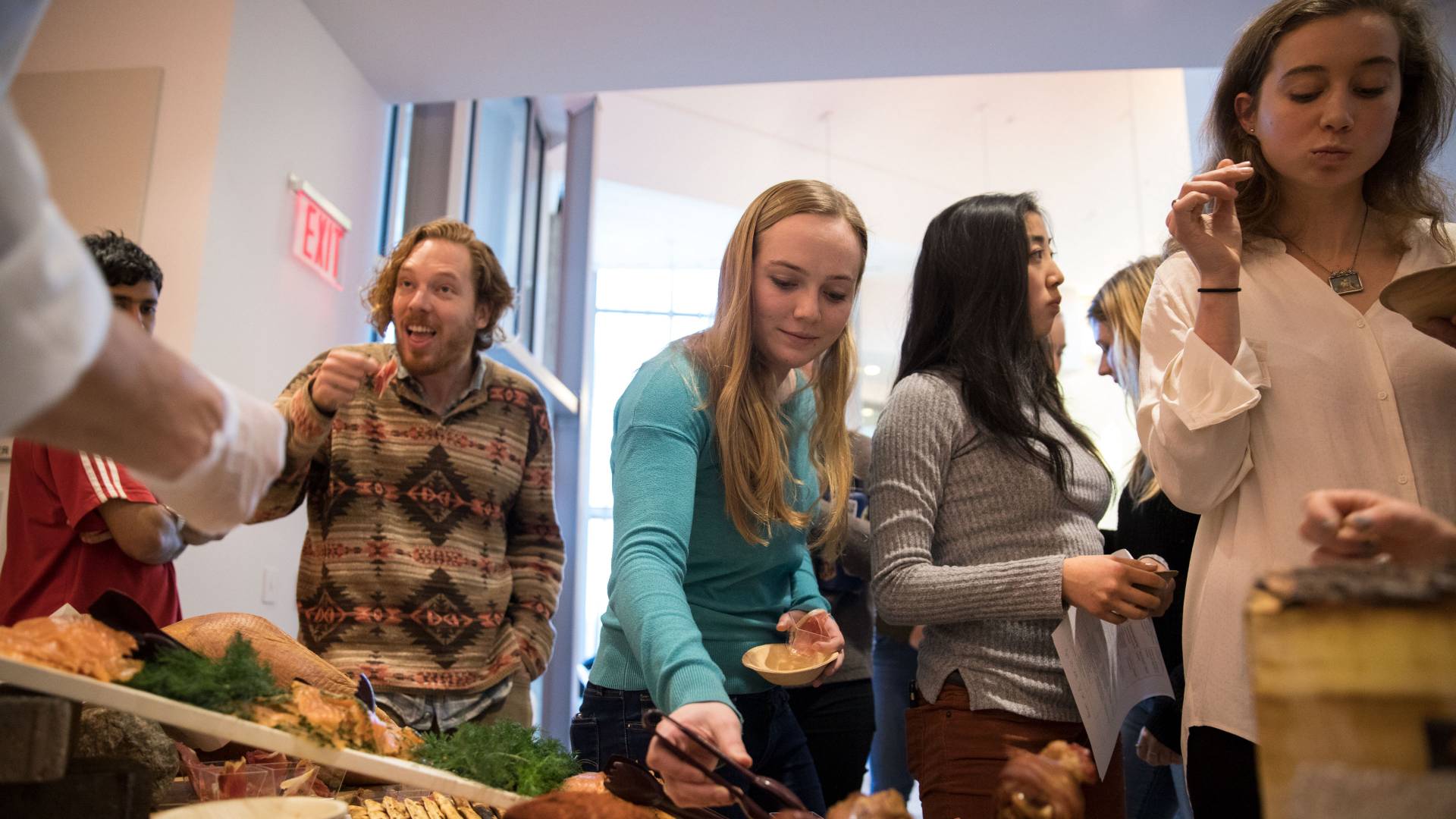 Students tasting food