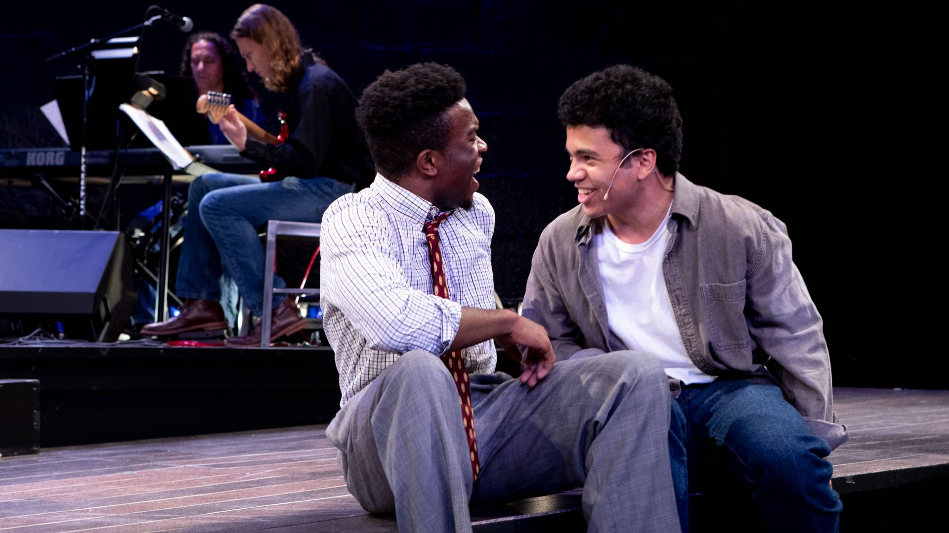 Actors and musicians on stage for musical "Tick, Tick...Boom"