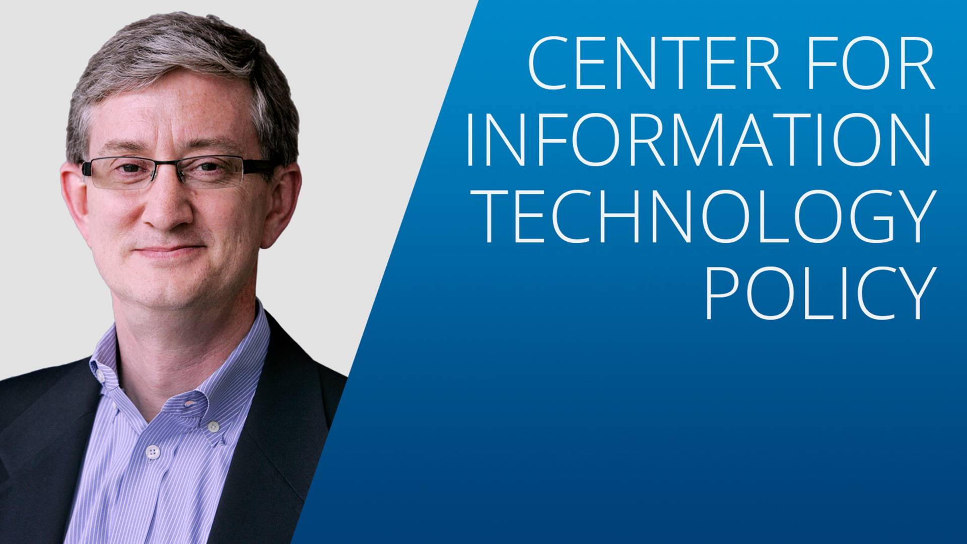 Ed Felten portrait with logo for CITP to the right of him