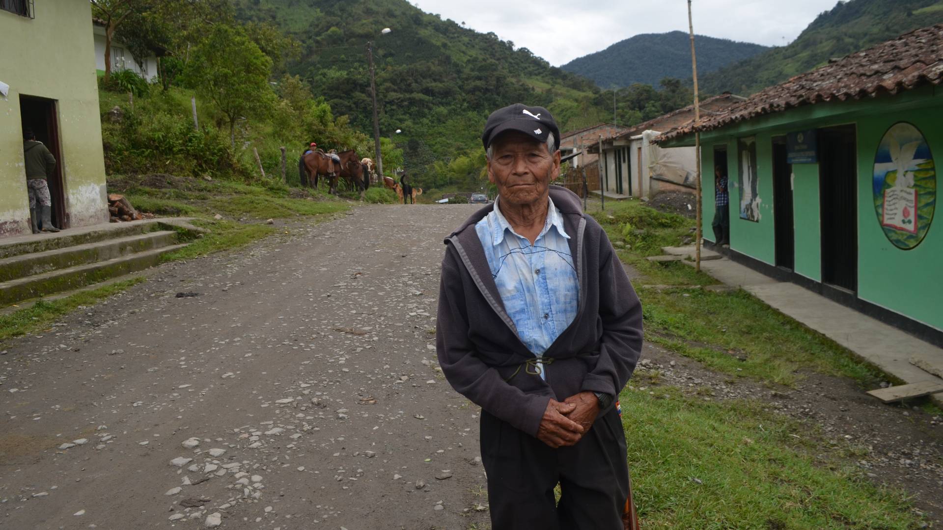 Man standing in road