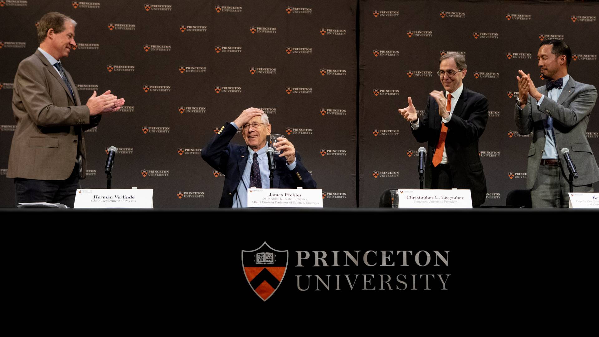 James Peebles at the press conference