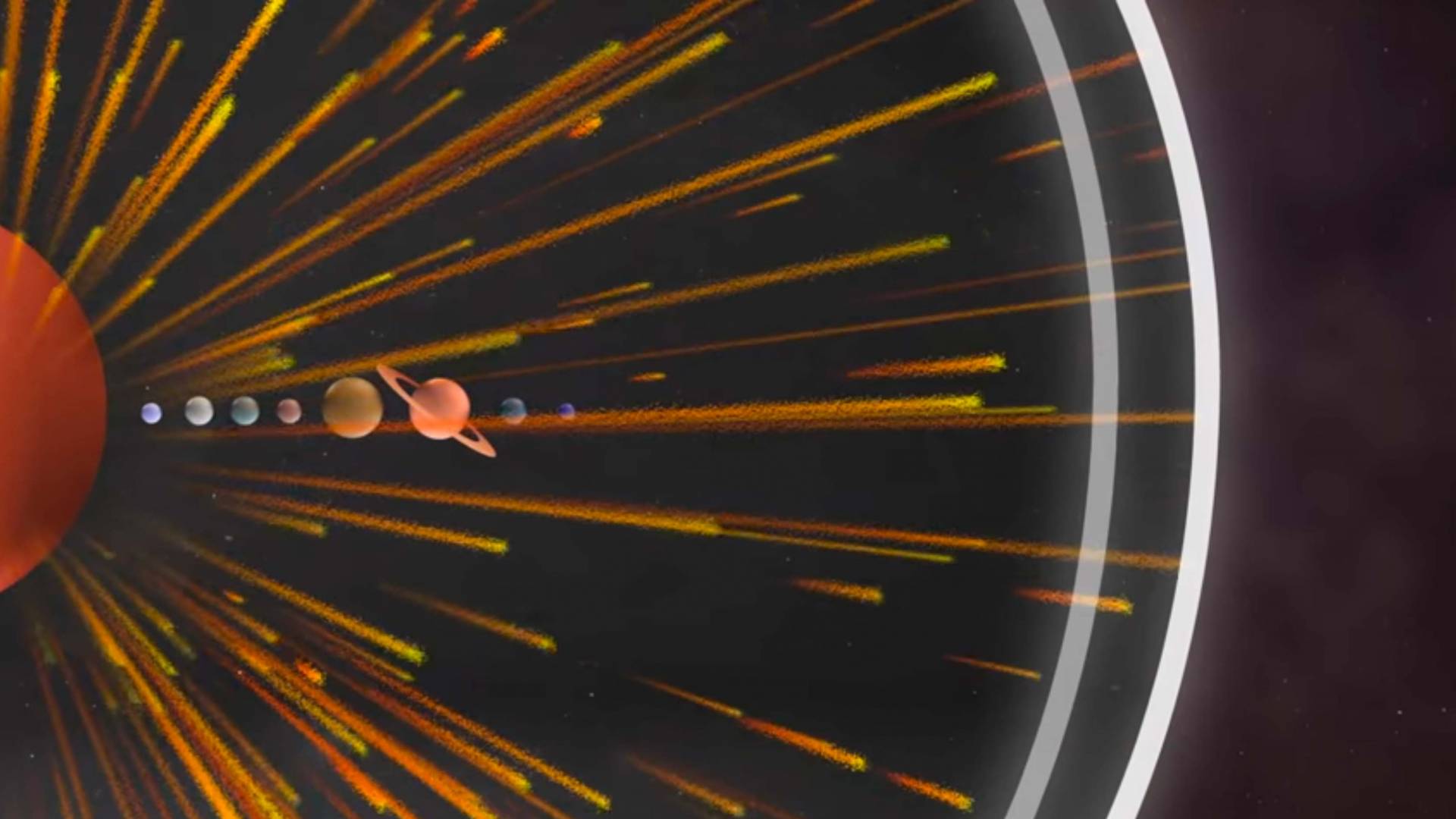 artist's depiction of solar system