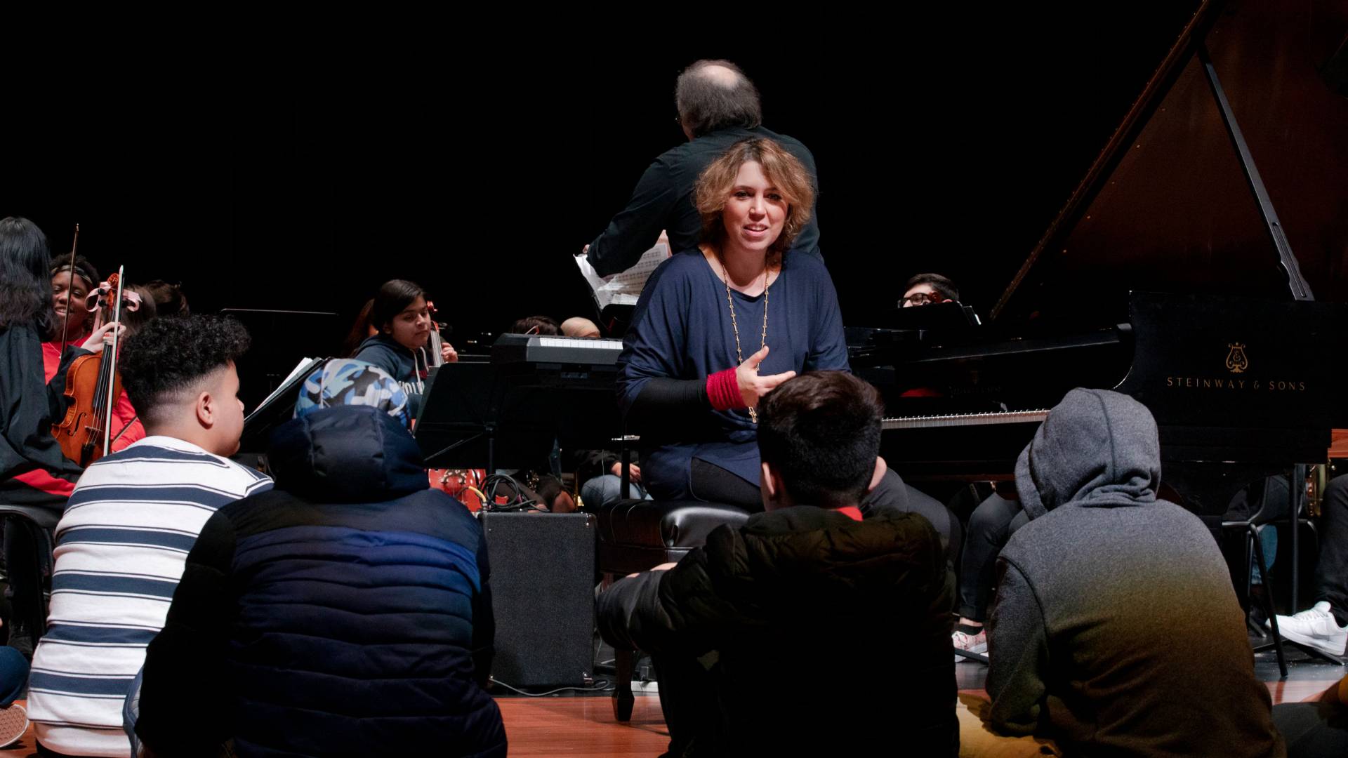 Montero speaks to the students