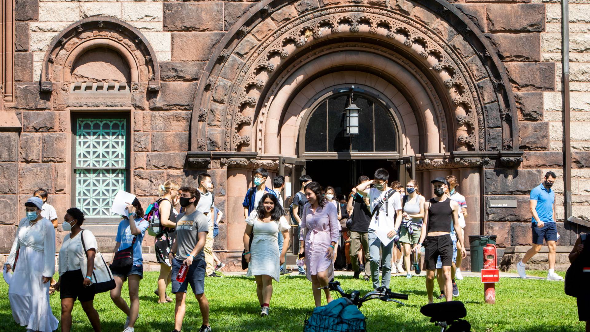 Students stream out of Alexander Hall