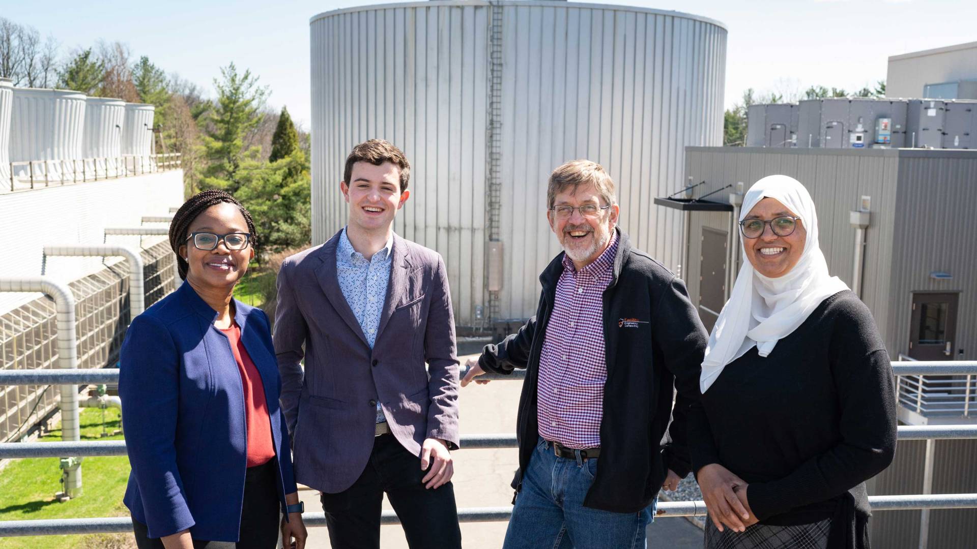 Harry Shapiro and his senior thesis advisors at the cogen plant