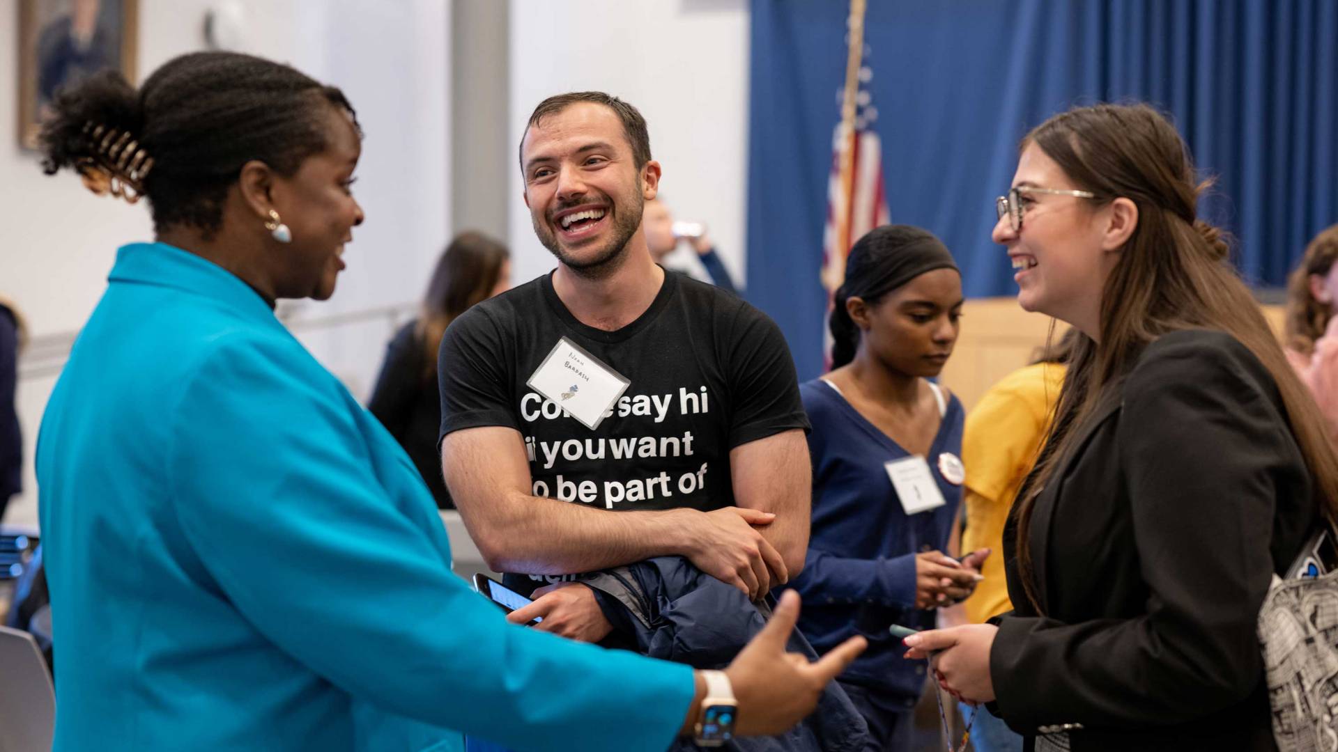People chat during the NJ Voter summit