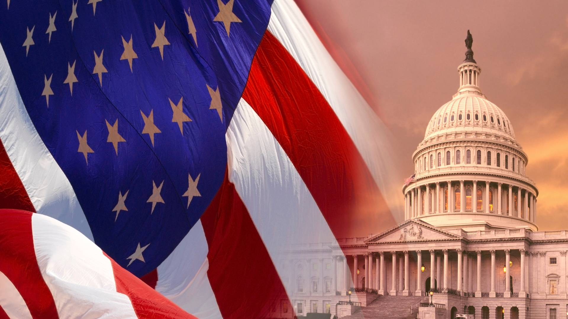 USA flag and Capitol building