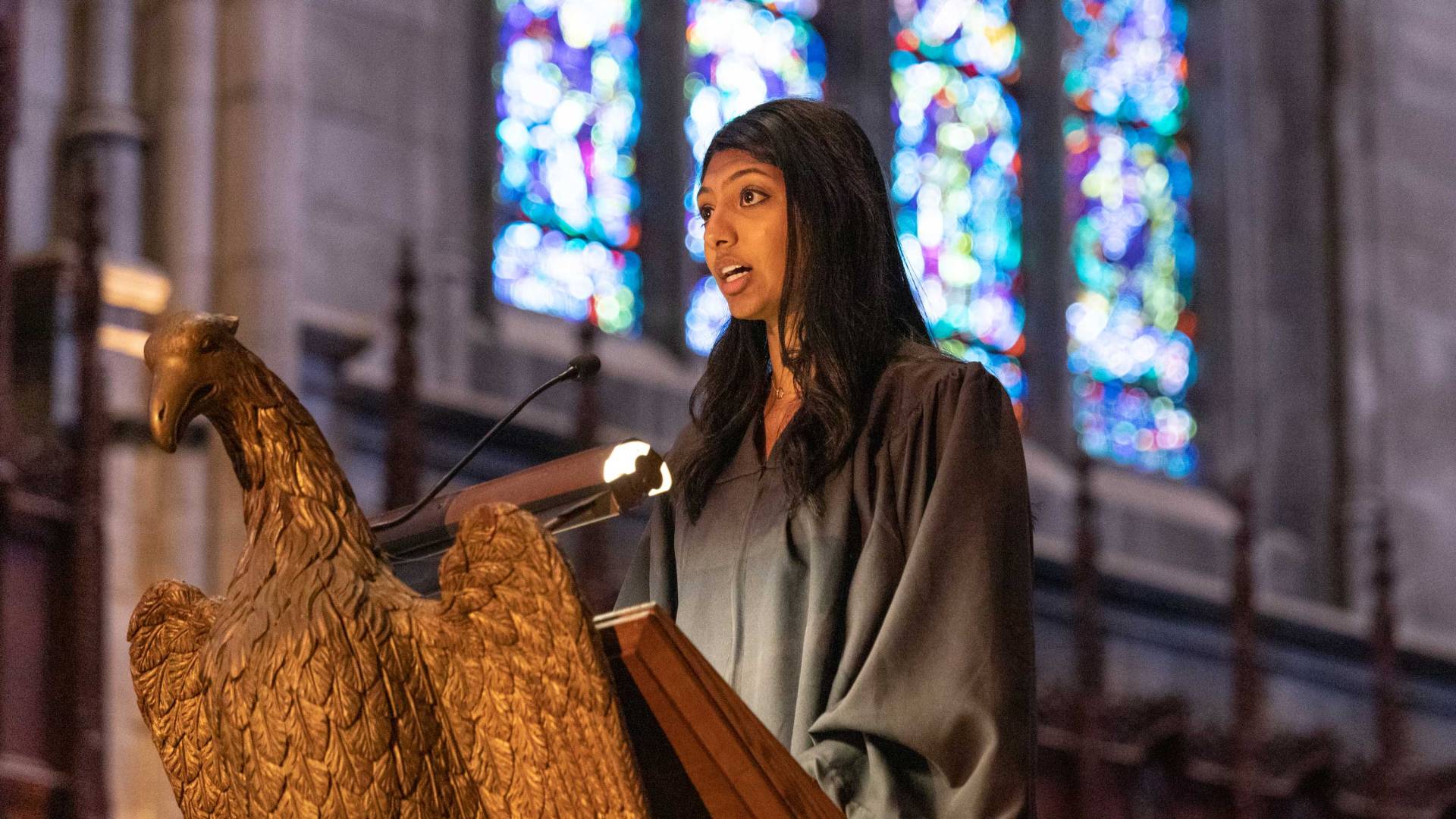 Shruti Venkat at the podium