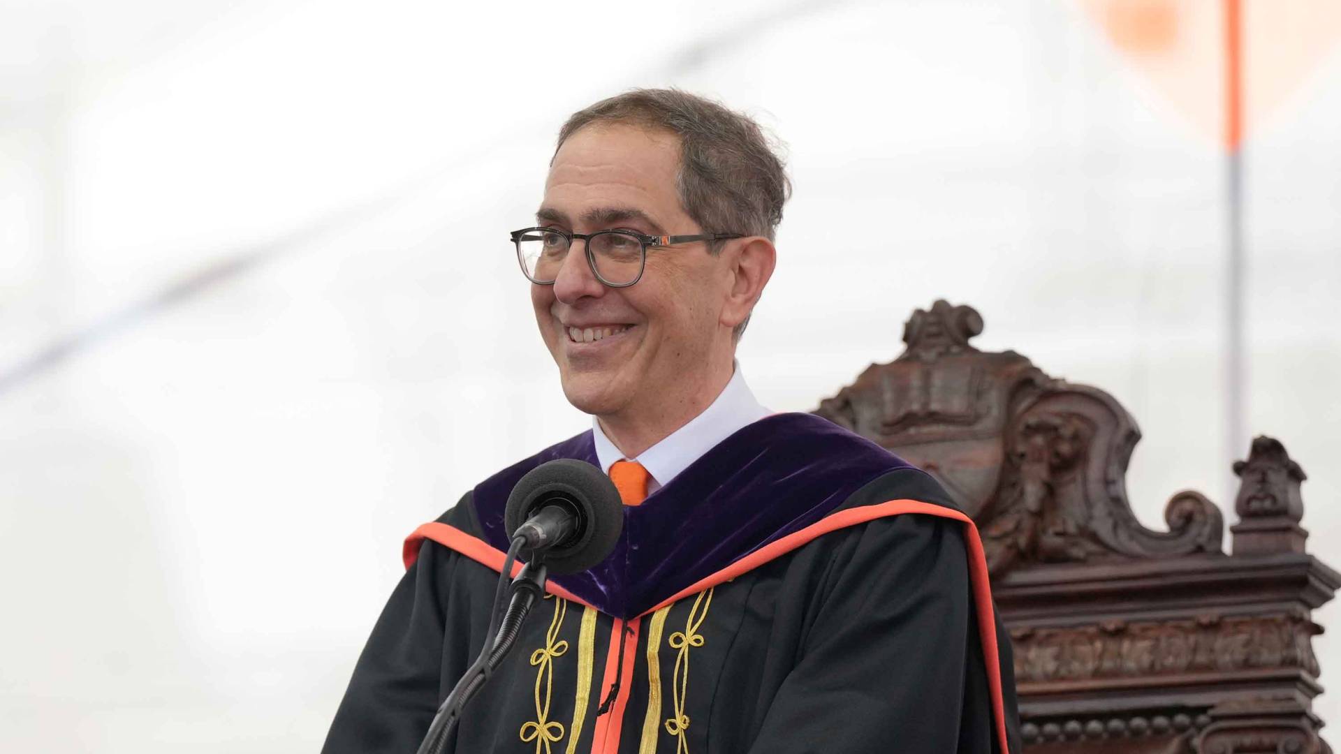 President Eisgruber at the podium