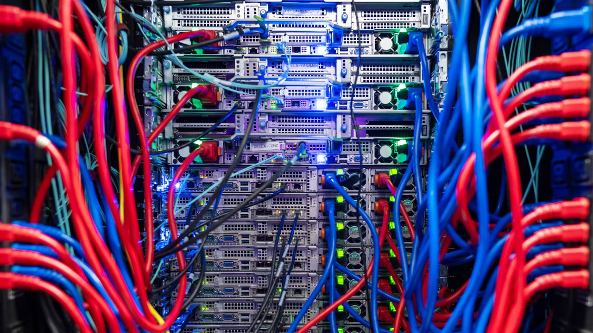 GPU racks are networked together.