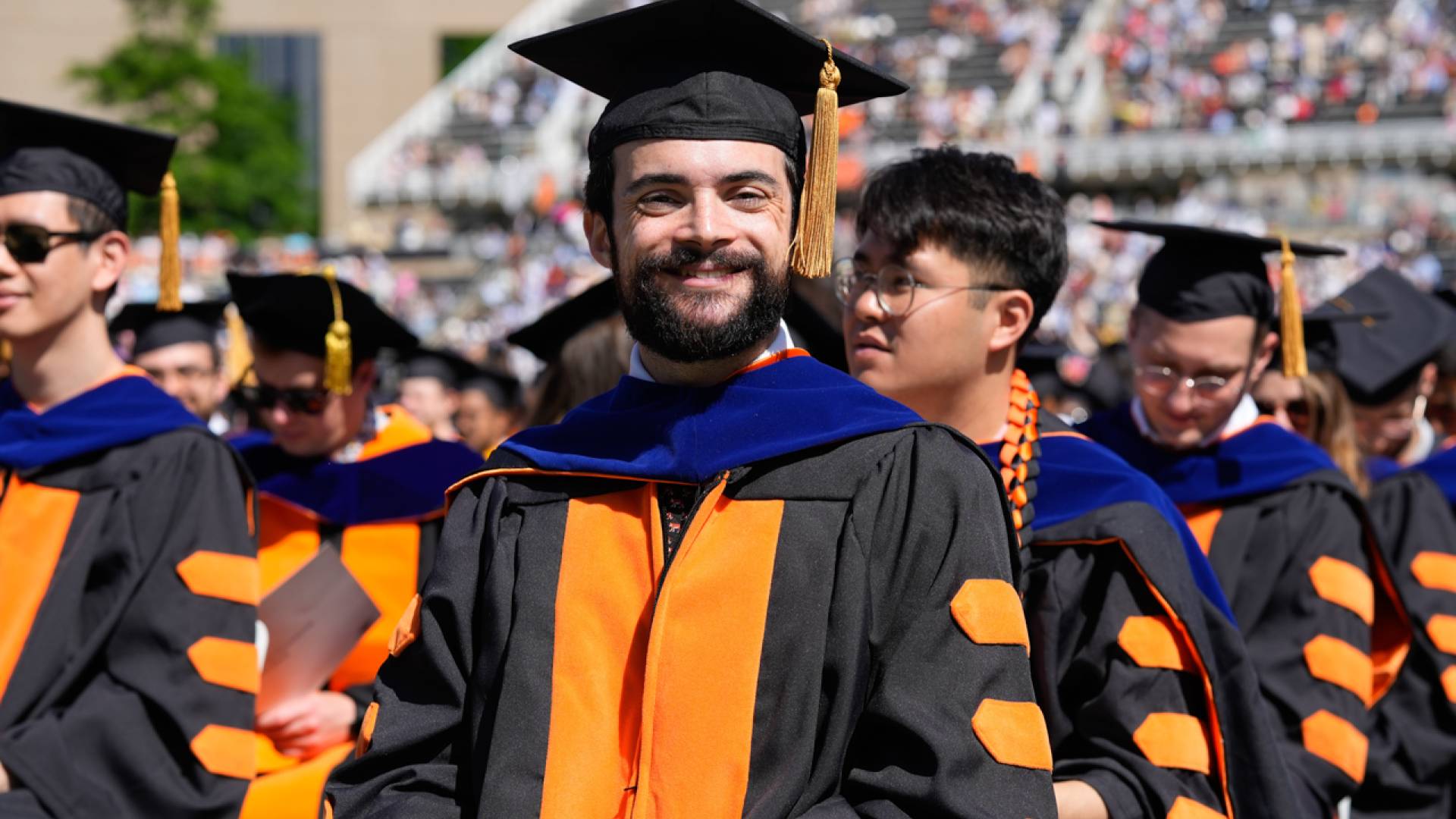 Graduate male student at the Commencement ceremony at Princeton University