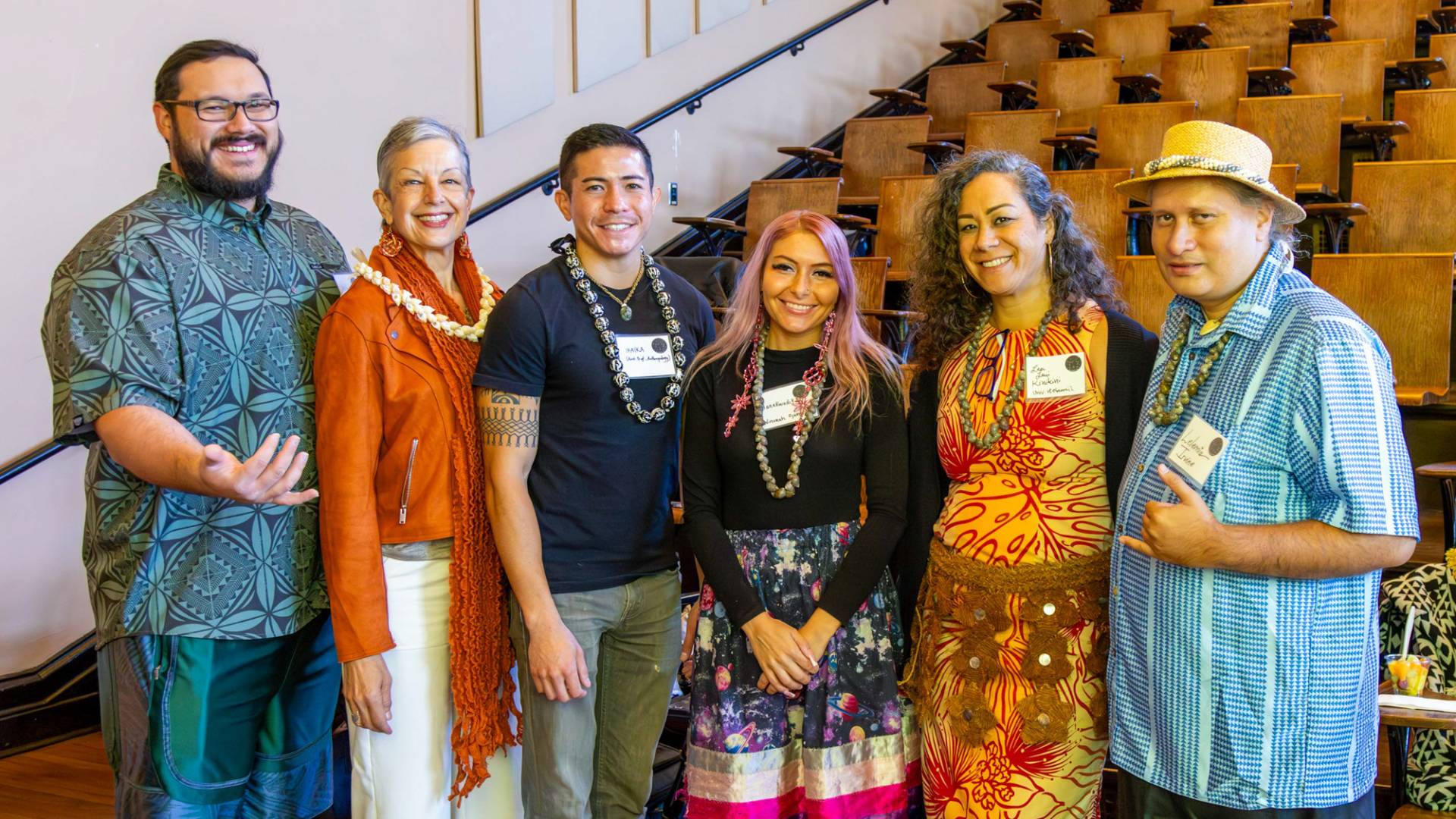 Professor J. Kēhaulani Kauanui standing with a group of people