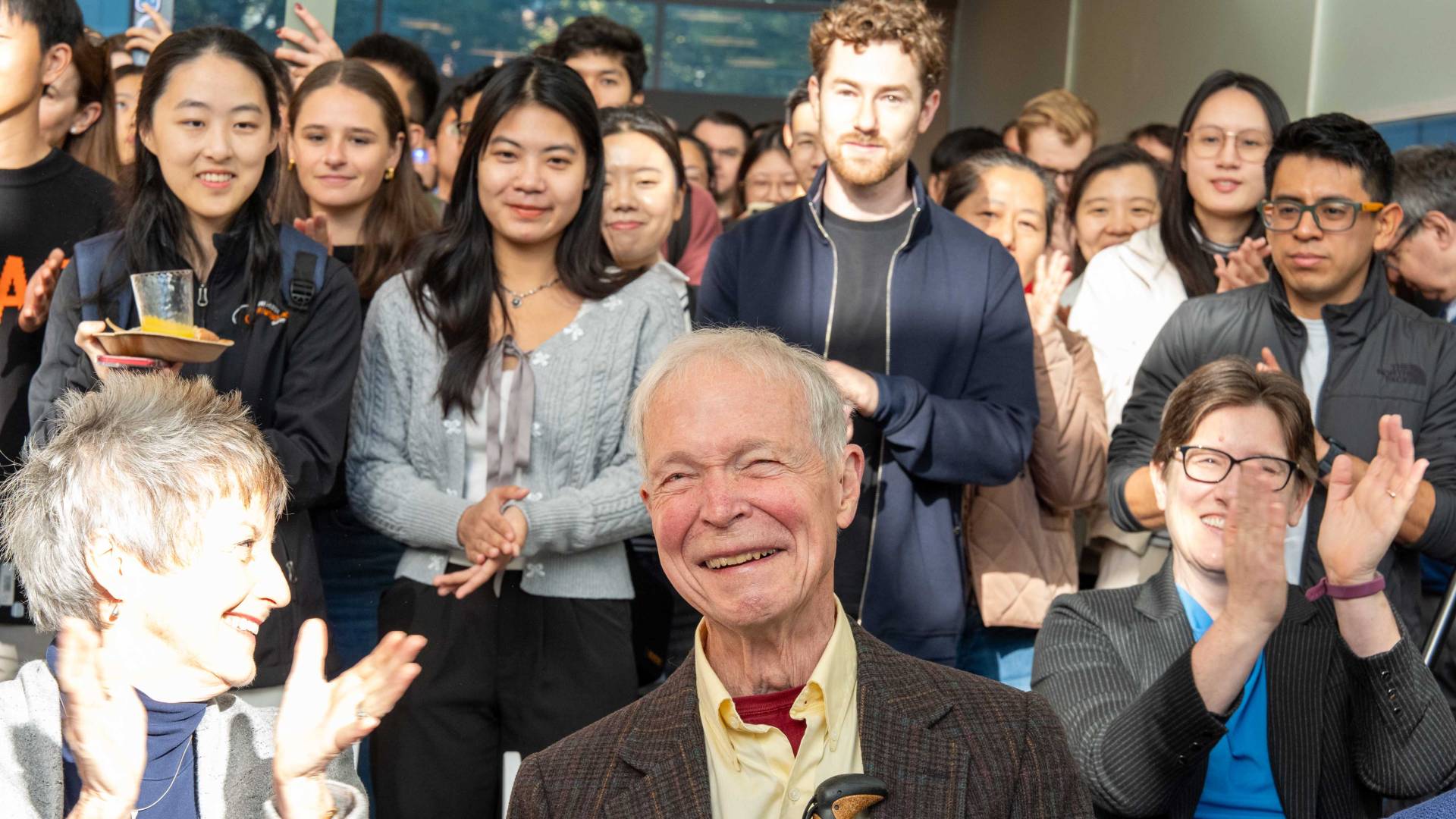 Hopfield beams while surrounded by applause