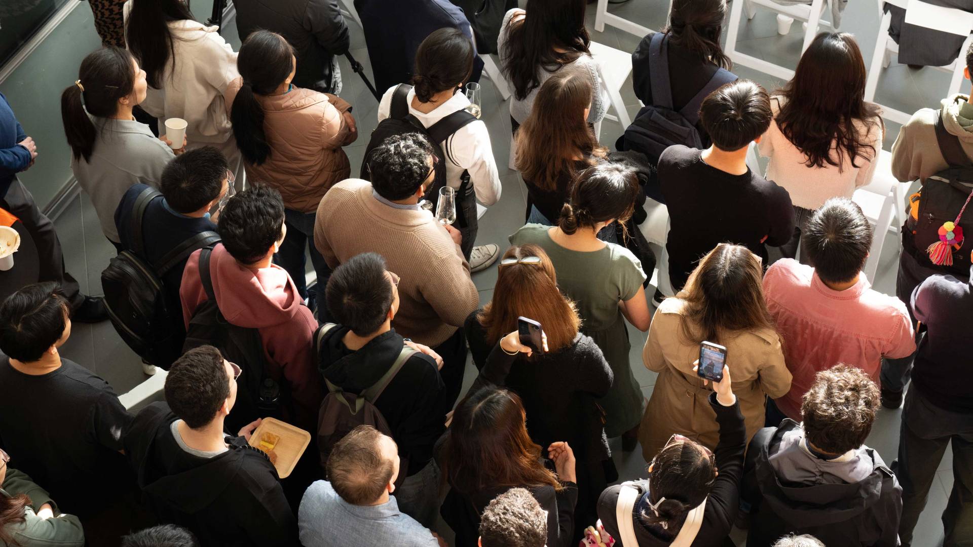 Overhead image of the crowd