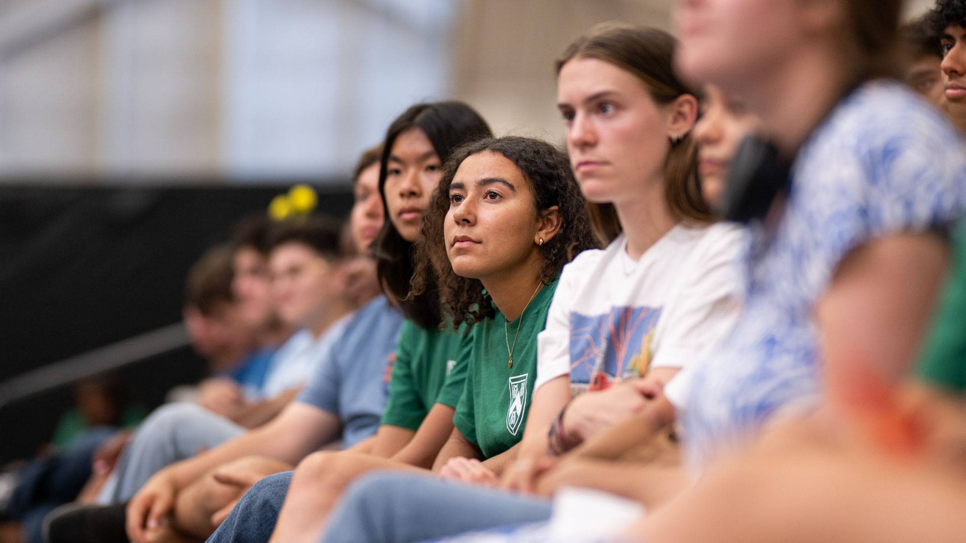 Students listen to the speaker.