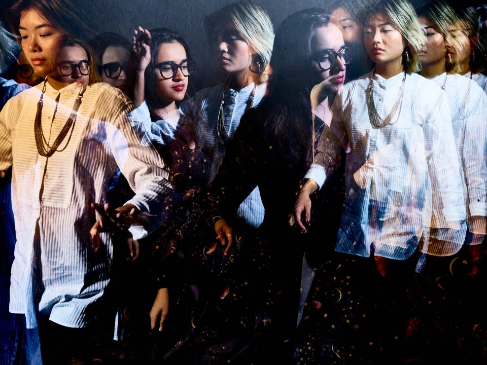 Composite photo of students in Portraiture class