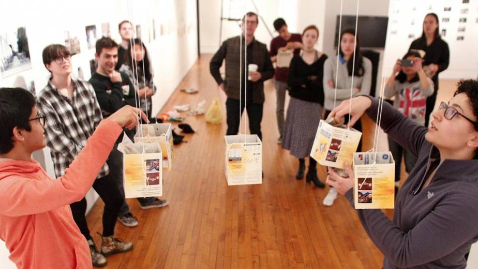 Extraordinary Processes students with hanging bridge with weights