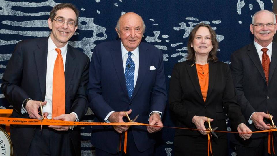Andlinger Center ribbon cutting, President Eisgruber, Gerhard Andlinger, Emily Carter, Vince Poor