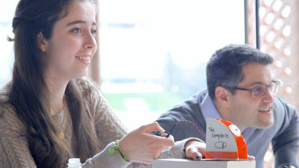 Freshman Seminar 'Science of Mythbusters' Sylvie Thode and Joshua Shaevitz launch rocket