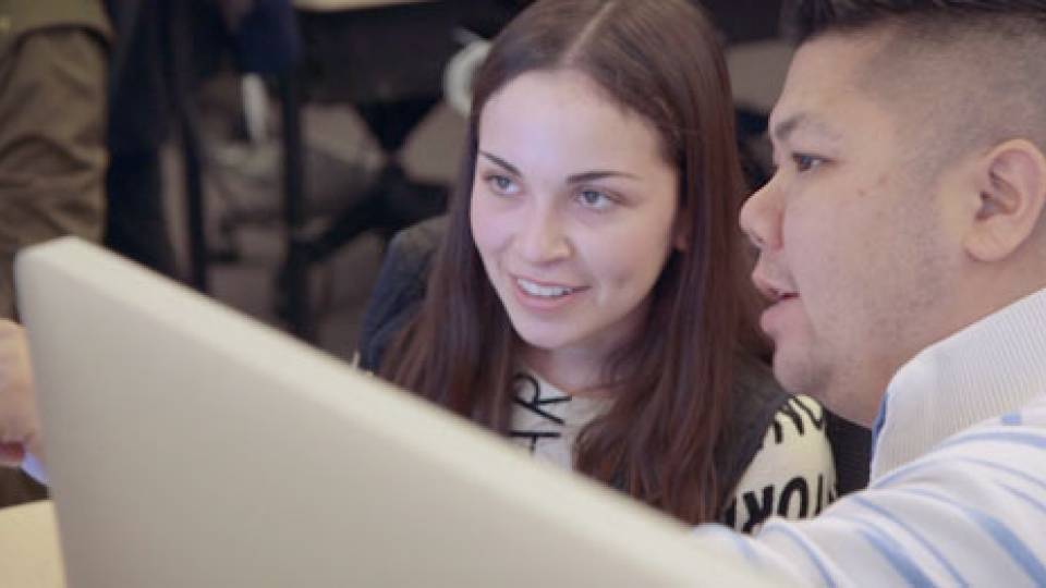 Digital Learning Lab student with instructor