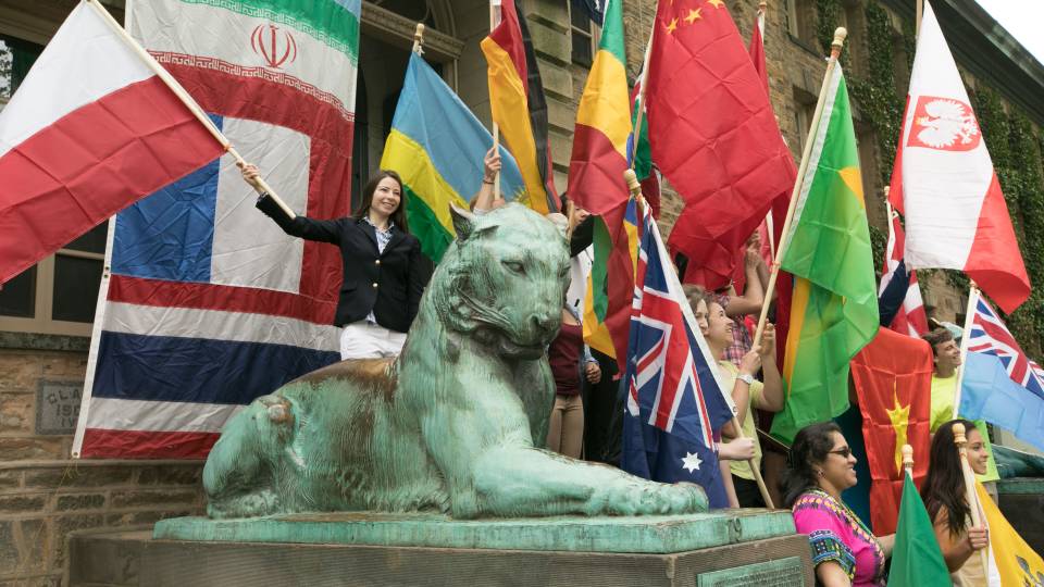 Flag parade at Nassau Hall, Communiversity 2017