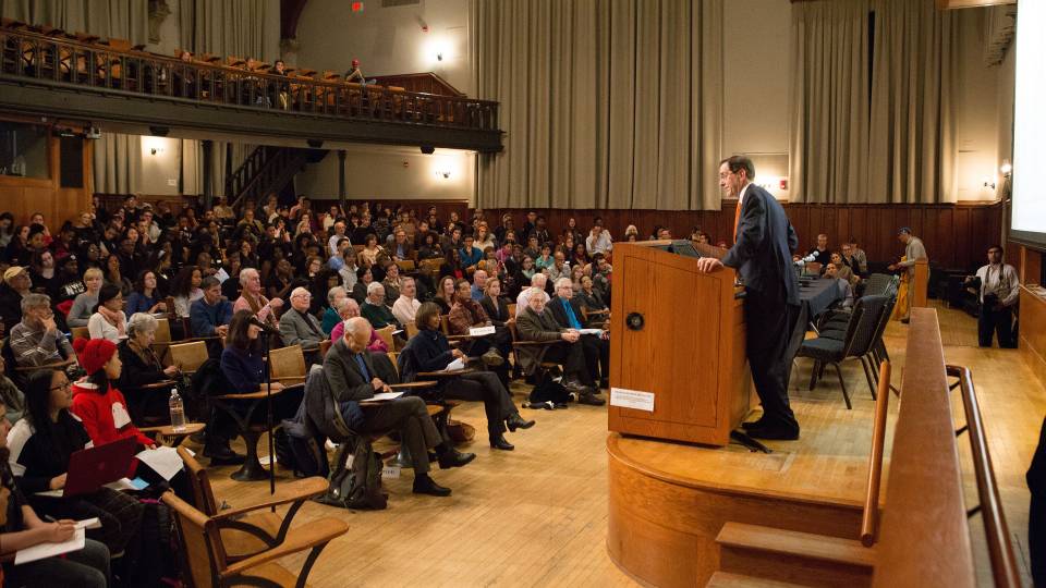 Faculty member giving a lecture
