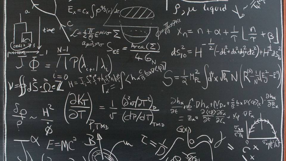 Chalkboard with equations