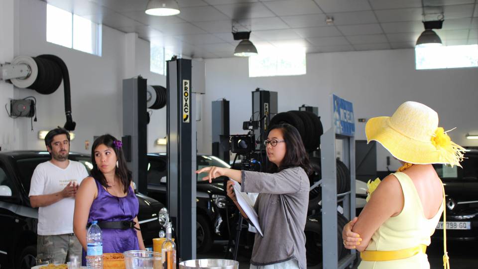 Chanyoung Park directing scene from her film