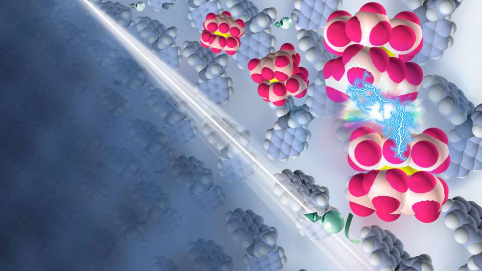 Illustration of molecules in a semiconductor