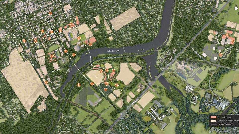 Map of potential projects in campus plan
