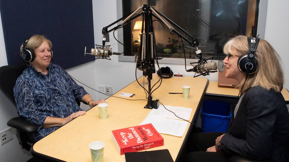 Nancy Malkiel in the studio with Margaret Koval