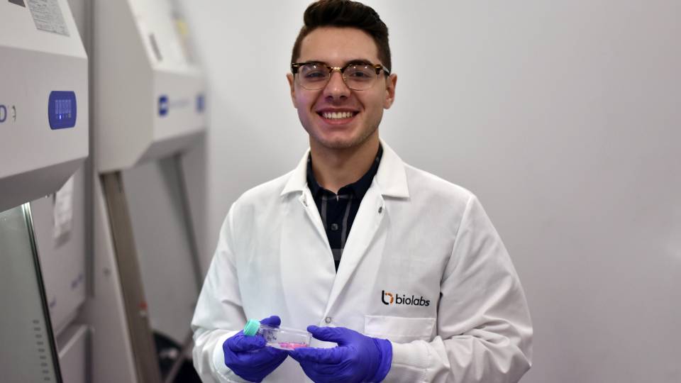 Niko Fotopolous in lab