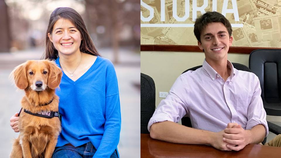 Camden Olson and Koa, her dog; Jordan Salama