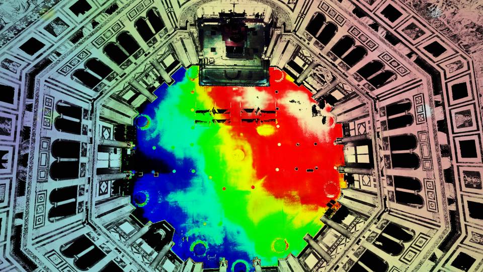 Thermal image of the inside of a building