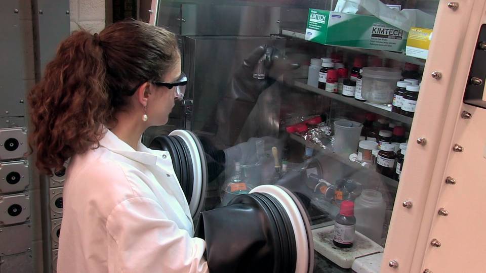 Engineering student in lab