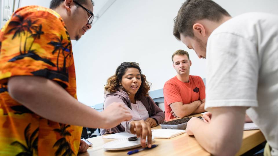Students participating in experiment