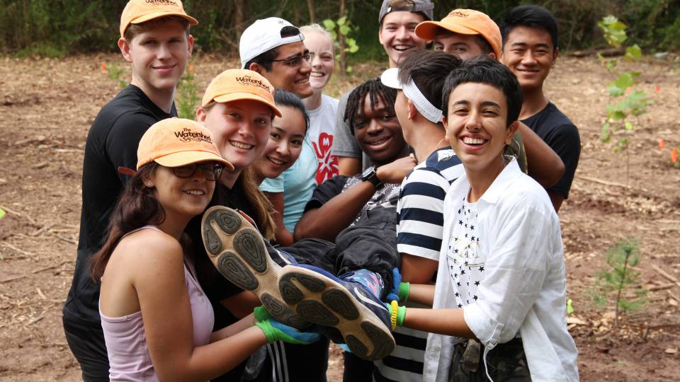 A group of students support one of their own