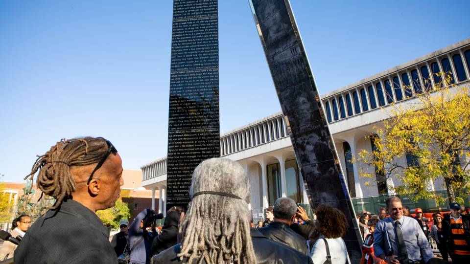 Walter Hood standing looking at Double Sights