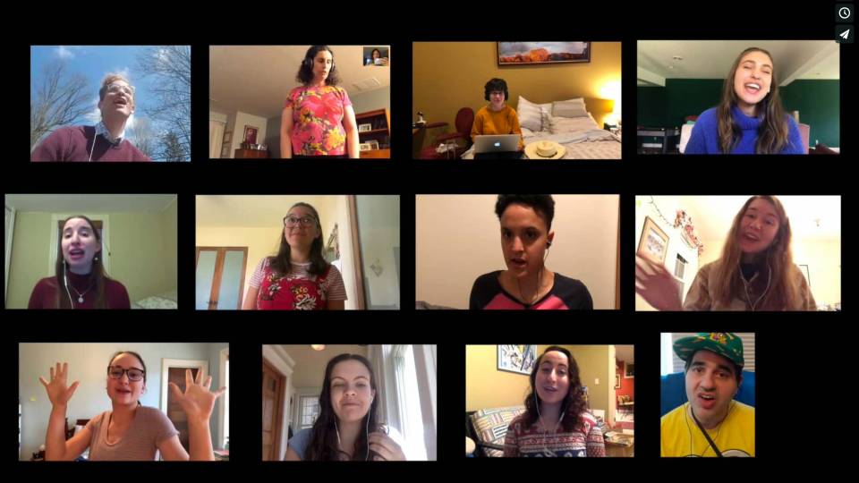 zoom still of ensemble musical performance