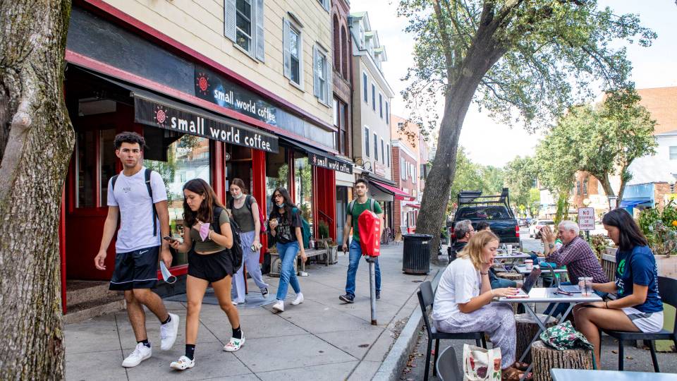 Students partake of businesses along Witherspoon Street