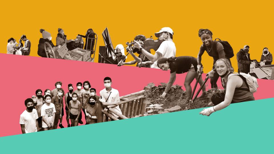 community members doing acts of service